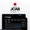JCAB Japan Pilot Logbook on MacBook and iPhone