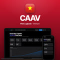 CAAV Vietnam Pilot Logbook on MacBook and iPhone